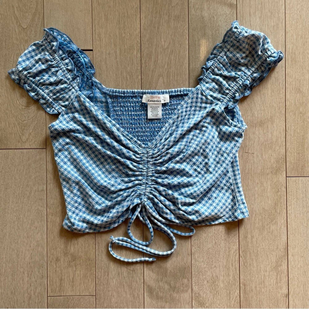 Checkered print top